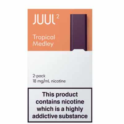 JUUL2 Tropical Medley 18mg nicotine 2 pod pack – fruity JUUL flavour.