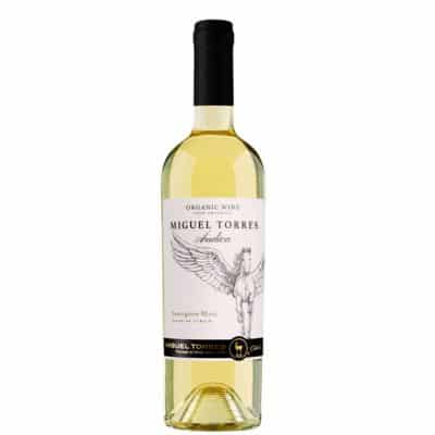Alt Text: Sauvignon Blanc Andica Organic Torres Chile 75cl bottle front view