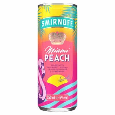 Smirnoff Miami Peach & Lemonade ready to drink cocktail.