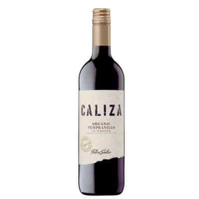 Bottle of Caliza Organic Tempranillo red wine from Spain