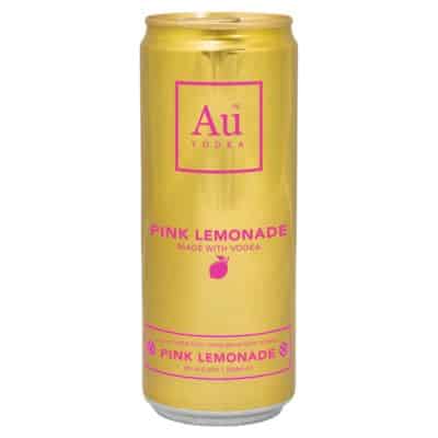 Can of Au Vodka Pink Lemonade 330ml – Flavoured vodka drink available at Goldenacre Wines