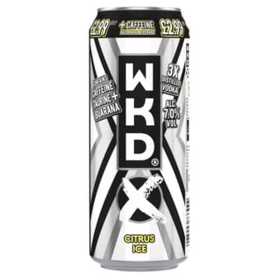 WKD X Citrus Ice 500ml – Vodka-based sparkling lemon drink with caffeine & guarana