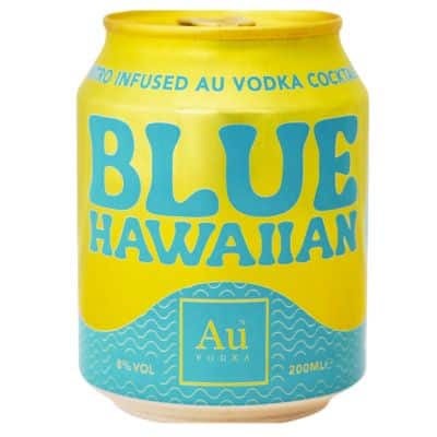 Au Vodka Blue Hawaiian 200ml – Nitro infused ready-to-drink tropical cocktail can