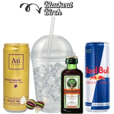 Blackout Birch cocktail bundle with AU Vodka, Jägermeister & Red Bull – Goldenacre Wines UK delivery