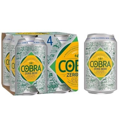 Cobra Zero Premium Alcohol Free Lager 4x330ml – buy online UK at Goldenacre Wines with best price and fast delivery.