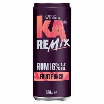 KA Remix Rum Fruit Punch 330ml – Alcoholic Mixed Fruit Drink with Rum, buy online UK Goldenacre Wines