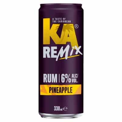KA Remix Rum Pineapple 330ml – Caribbean Pineapple Alcoholic Drink with Rum, buy online UK Goldenacre Wines
