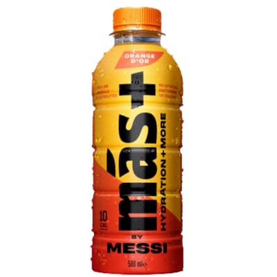 Más+ by Messi Orange Dor 12 x 500ml sports drink – hydration, vitamins, electrolytes, Goldenacre Wines UK