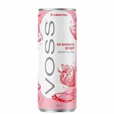 Voss Strawberry & Ginger Sparkling Water 10x330ml UK – luxury zero calorie mixer