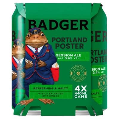 Badger Portland Poster Session Ale 4×440ml cans pack UK session ale
