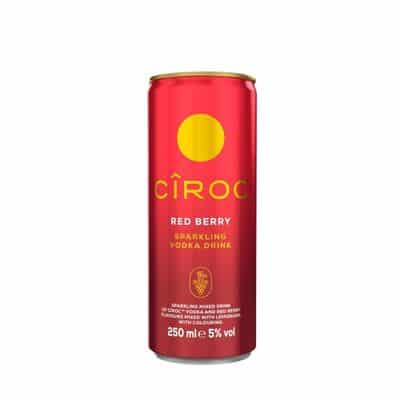 Ciroc Red Berry Sparkling Vodka RTD 250ml – premium ready-to-drink vodka can UK best price online at Goldenacre Wines
