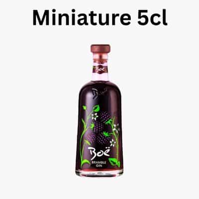 Boë Scottish Bramble Gin Liqueur Miniature 5cl bottle with botanical illustrations.
