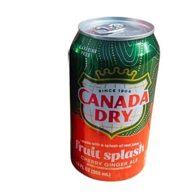 Canada Dry Fruit Splash Cherry Ginger Ale 12x355mL – real juice ginger ale, caffeine-free soft drink available online in UK