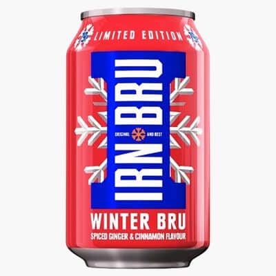Irn-Bru Winter Bru Limited Edition Spiced Ginger and Cinnamon Flavour 8 × 330 ml Party Pack Goldenacre wines UK