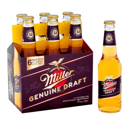 Miller Genuine Draft 6 x 330ml Bottles – Premium Lager Online UK