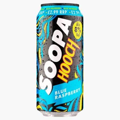 Soopa Hooch Blue Raspberry 440ml available online at Goldenacre Wines UK