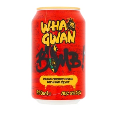 Wha Gwan Melon Cherry Rum Clxxt 330ml ready-to-drink vegan cocktail available at Goldenacre Wines UK