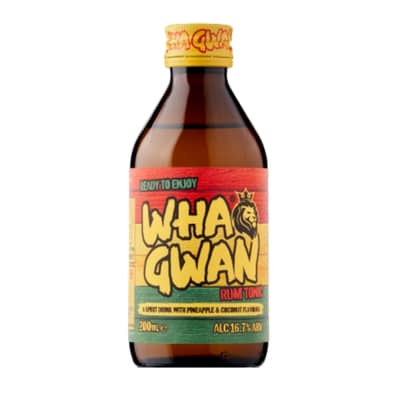 Wha Gwan Rum Tonic Pineapple Coconut 200ml ready-to-drink cocktail available at Goldenacre Wines UK
