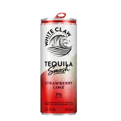 White Claw Tequila Smash Strawberry Lime 12 x 250ml cans – premium RTD cocktail available at Goldenacre Wines UK