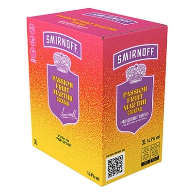 Smirnoff Passion Fruit Martini 3L Cocktail – Ready-to-Drink Party Cocktail UK