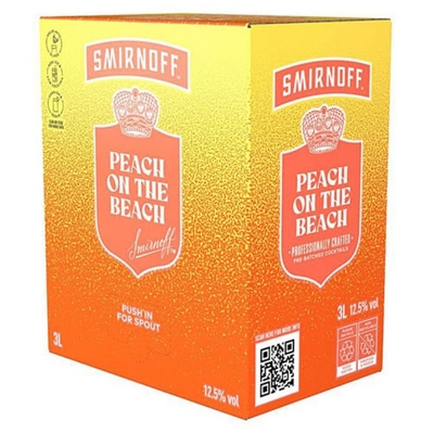 Smirnoff Peach On The Beach 3L Cocktail Box – Ready to Drink Cocktail UK