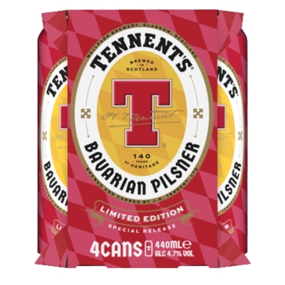 Buy Tennent’s Bavarian Pilsner 4PK online UK with fast delivery from Goldenacre Wines.