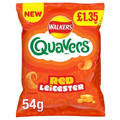 Walkers Quavers Red Leicester Cheese Sharing Crisps 18 x 54g full box