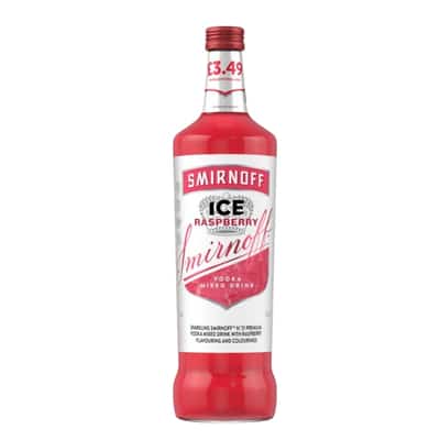 Bottle of Smirnoff Ice Raspberry 70cl ready-to-drink vodka premix