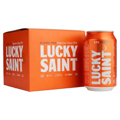 Buy Lucky Saint Alcohol Free Hazy IPA 4x330ml online UK from Goldenacre Wines