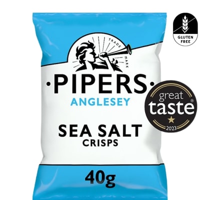 Buy Pipers Sea Salt Crisps Bulk UK – Anglesey Sea Salt 24 x 40g grab bags