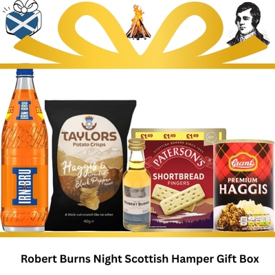 Robert Burns Night Scottish Hamper Gift Box UK with whisky and Grant’s haggis